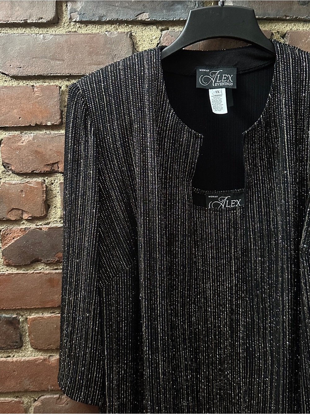 ALEX EVENINGS 3/4 sleeve jacket + tank twin set 1X